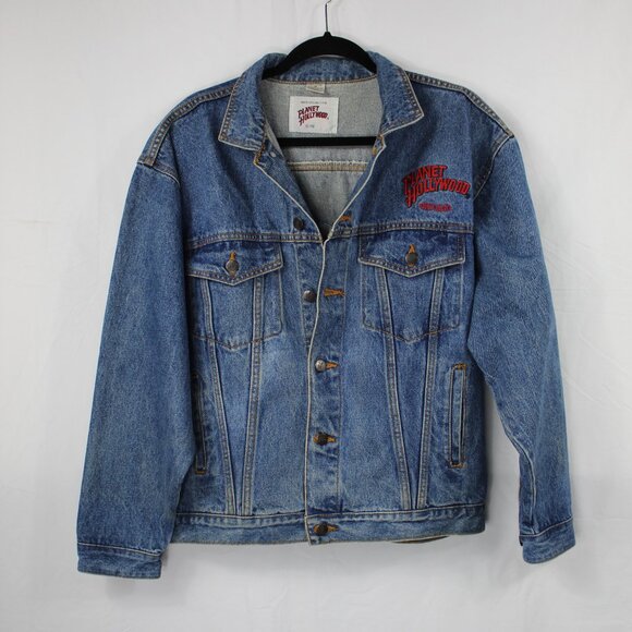 Planet Hollywood Other - Vintage 90's Planet Hollywood Embroidered Jean Denim Jacket Size Medium Chicago